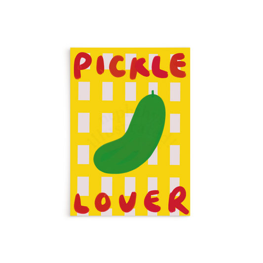 Pickle Lover Print Nephthys Illustrated - Affiche Pickle Lover Fond jaune