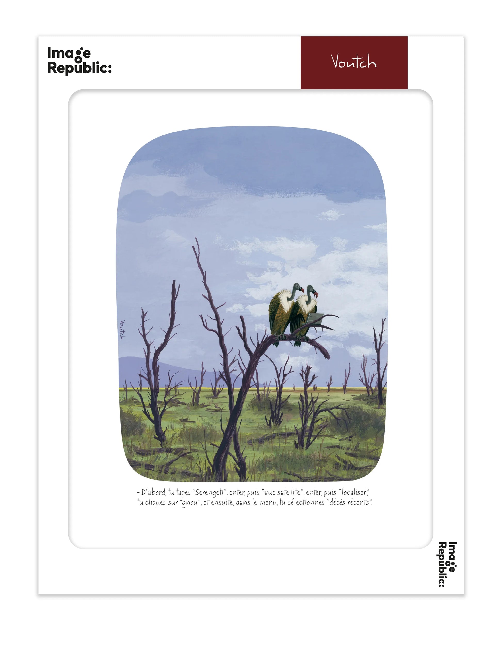 Affiche Voutch Gnou - Dessin de Voutch 30x40 édité par Image Republic