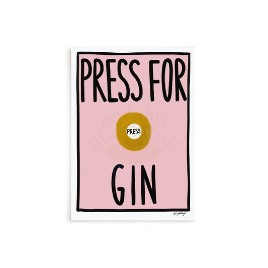 Press for Gin Print Nephthys Illustrated - Affiche Press for Gin A4 A5