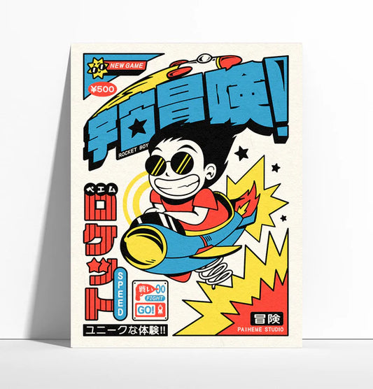 Rocket Boy - Illustration 30x40 cm -Paiheme