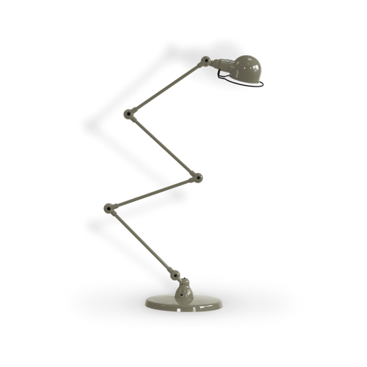Signal ZigZag Kaki Gris - Lampe à Poser avec 4 bras articuliés - Kaki gris brillant