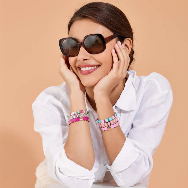 Bracelet Simone à Bordeaux Colorful Sakura en métal émaillé