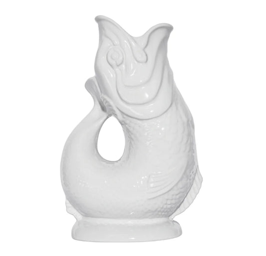 Poisson Blanc XL - Vase Carafe en céramique - Gluckigluck