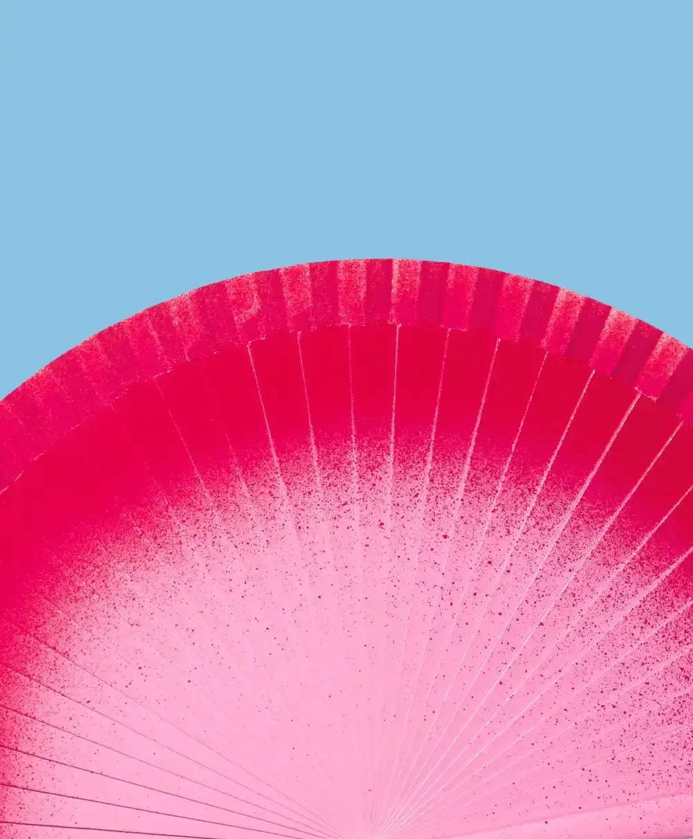 Éventail Cotton Candy détail dégradé de rose