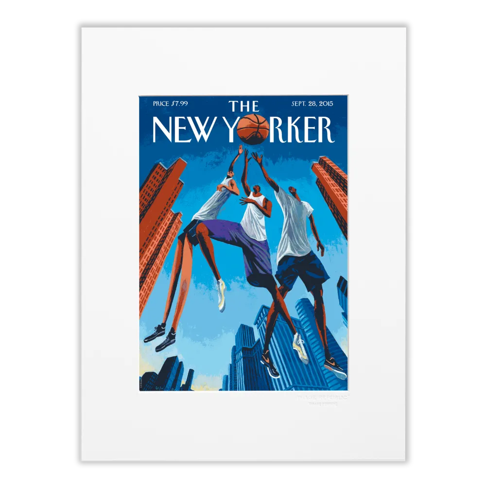 Affiche 30x40 "Basketball and Buildings" par Ulriksen collection The New Yorker