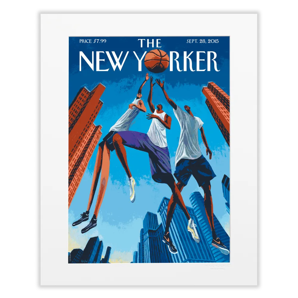 Affiche 40x50 "Basketball and Buildings" par Ulriksen collection The New Yorker