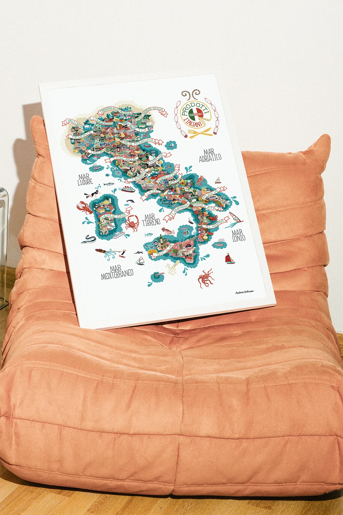 Affiche Produits traditionnels italiens 50x70 - Antoine Corbineau
