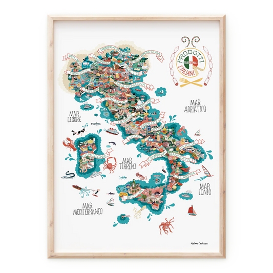 Affiche Produits traditionnels italiens 50x70 - Antoine Corbineau