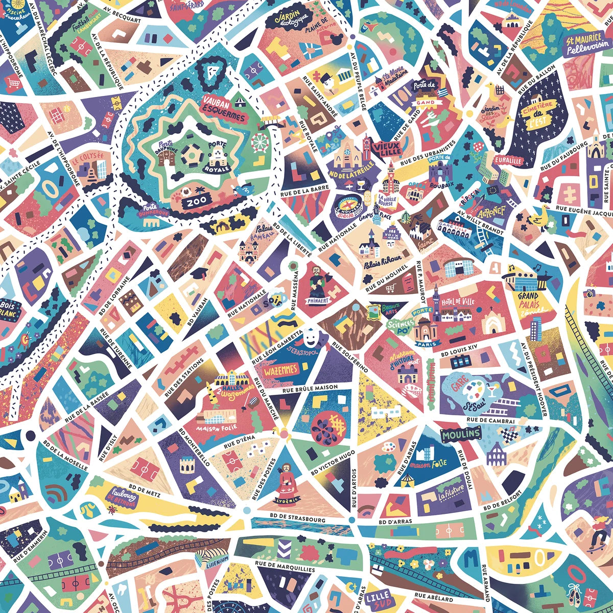 Détail de l'affiche Lille par Antoine Corbineau