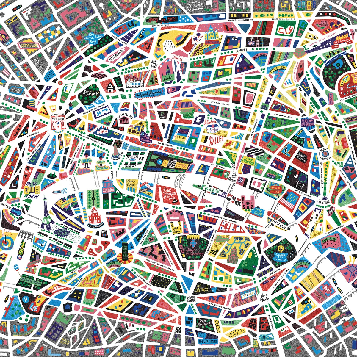 Détail de l'affiche illustrée de Paris par Antoine Corbineau
