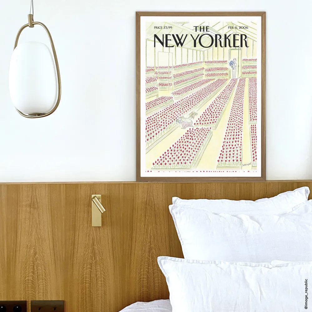 Illustration Sempé Tulipes pour le Naw Yorker dans une chambre