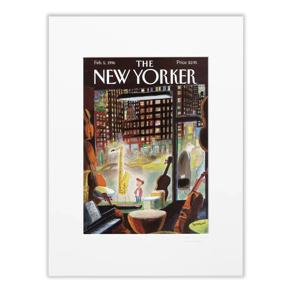 Affiche 30x40 "The Boy Saxo" par Sempé pour The New Yorker