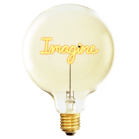 Ampoule Message in the Bulb verre ambré message lumineux led Imagine écrit en attaché