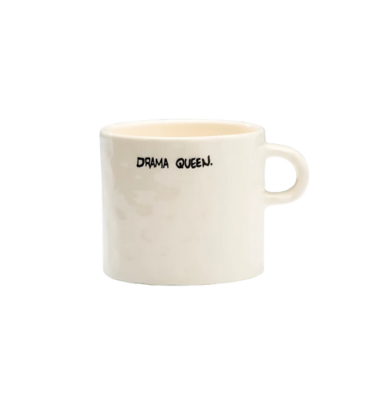 Drama Queen - Mug en céramique blanche avec typo manuscite - Anna+nina
