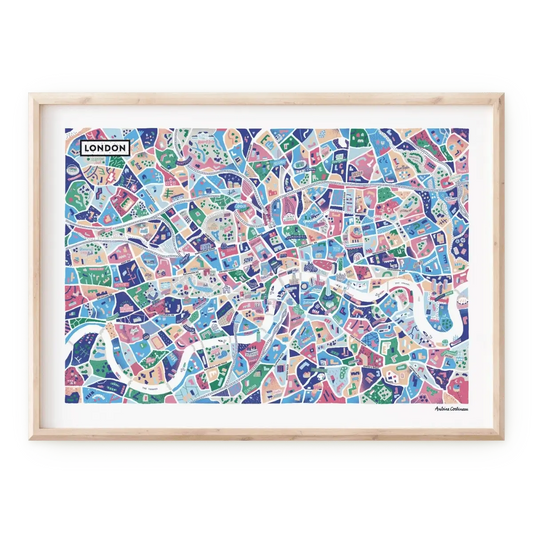 Affiche de la carte illustrée de Londres réalisée par Antoine Corbineau