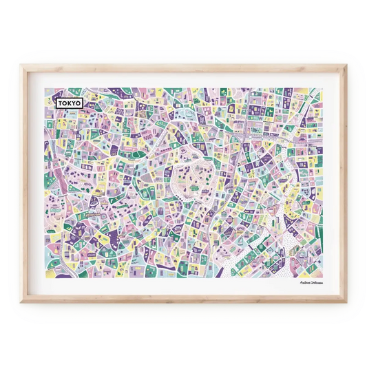 Affiche de la carte illustrée de Tokyo réalisée par Antoine Corbineau