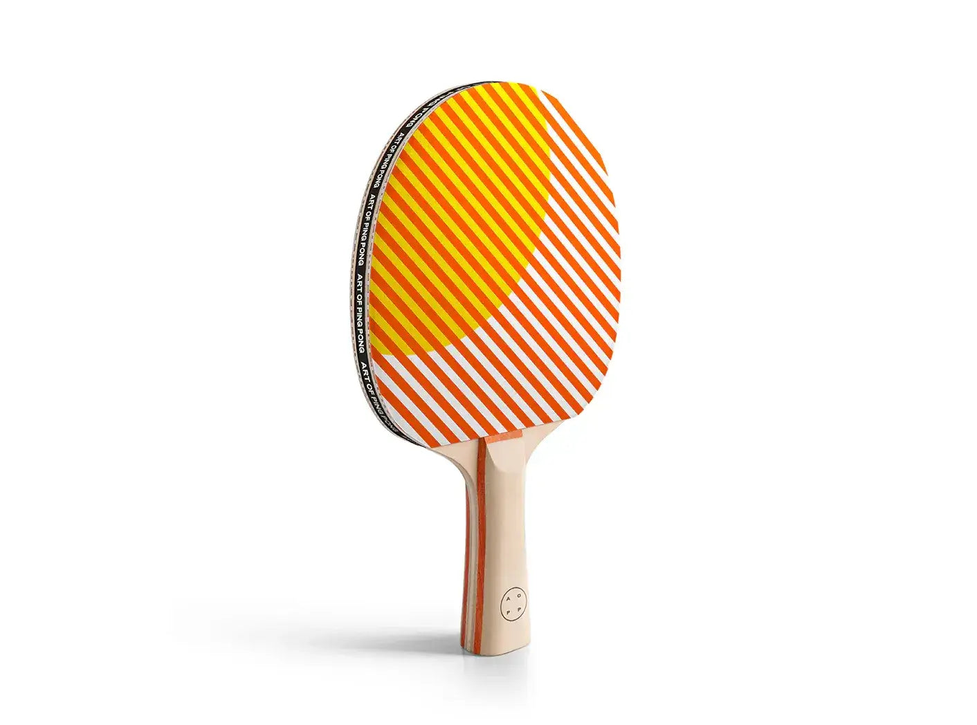 Raquette de ping-pong Heatwave Art of Ping Pong - face verso au motif graphique orange, jaune et blanc