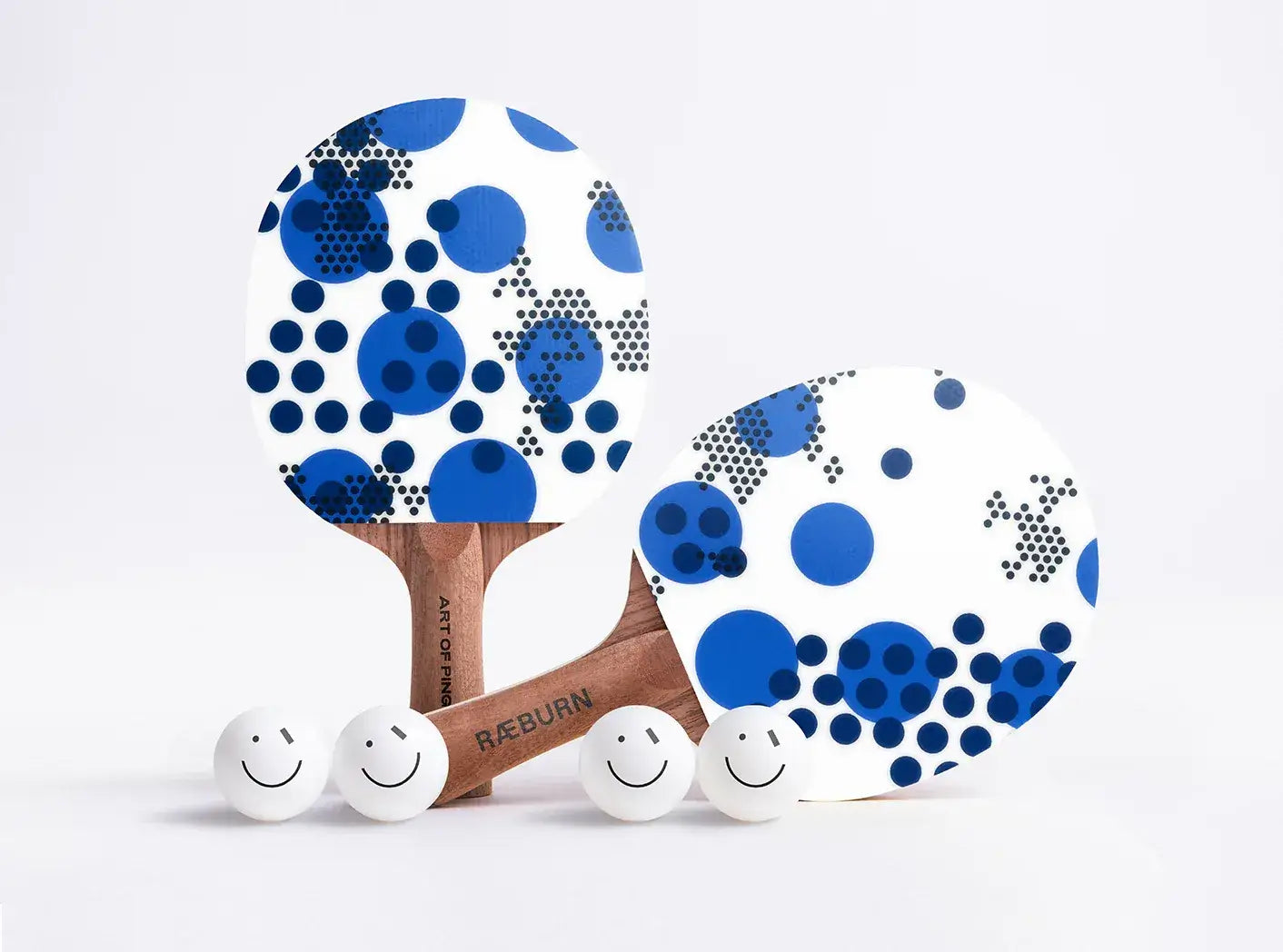 Set Triple Spot Art of Ping Pong avec 2 raquettes design et 4 balles