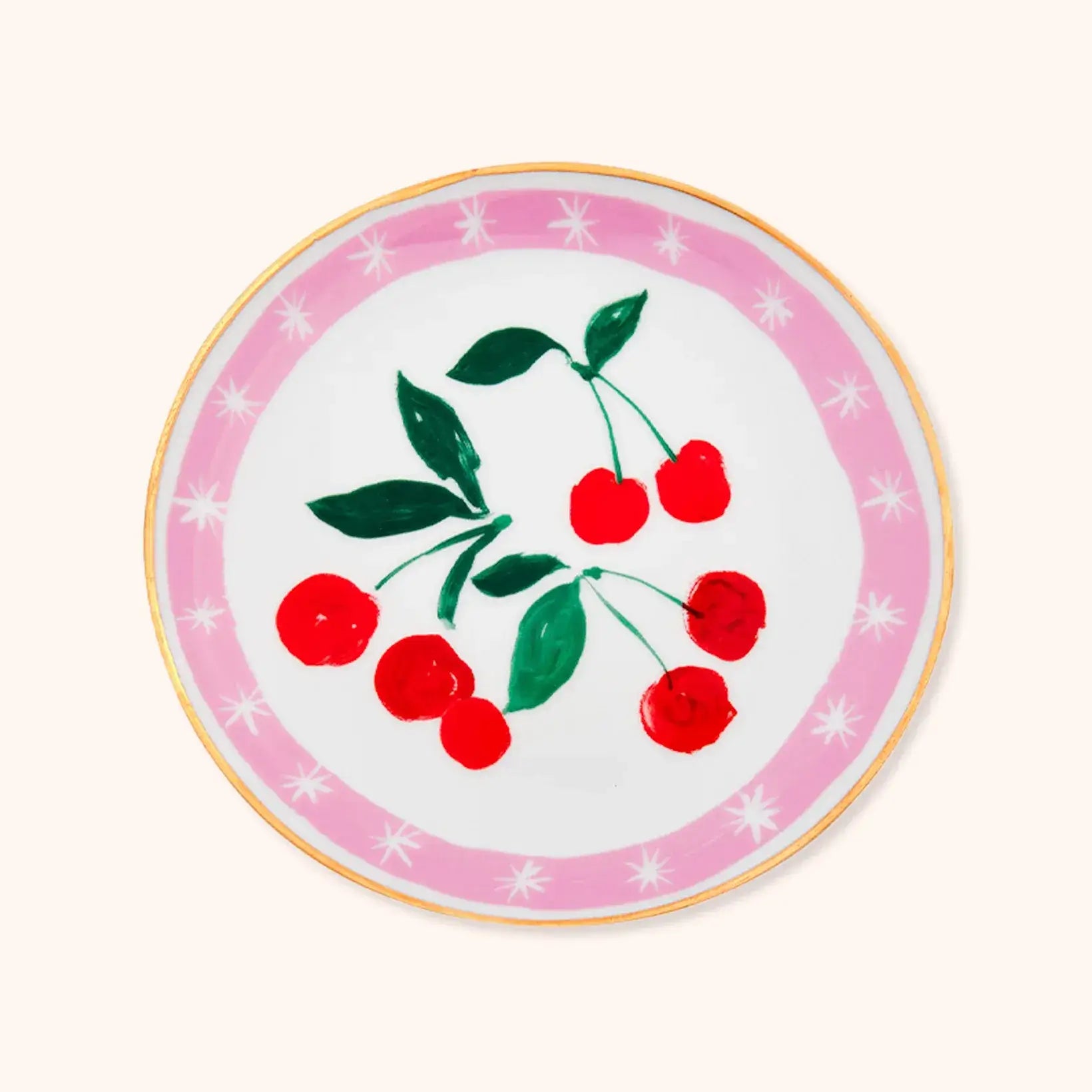 Assiette en porcelaine décor cerises de la collection La Tavola Scomposta par Bitossi Home