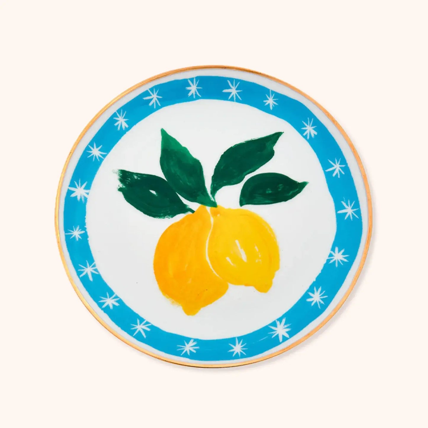 Assiette en porcelaine décor citron de la collection La Tavola Scomposta par Bitossi Home