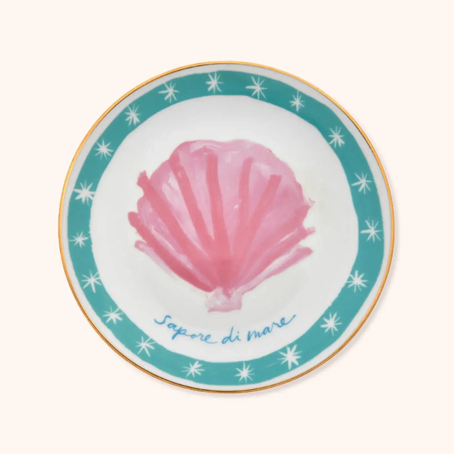 Assiette en porcelaine décor coquillage de la collection La Tavola Scomposta par Bitossi Home