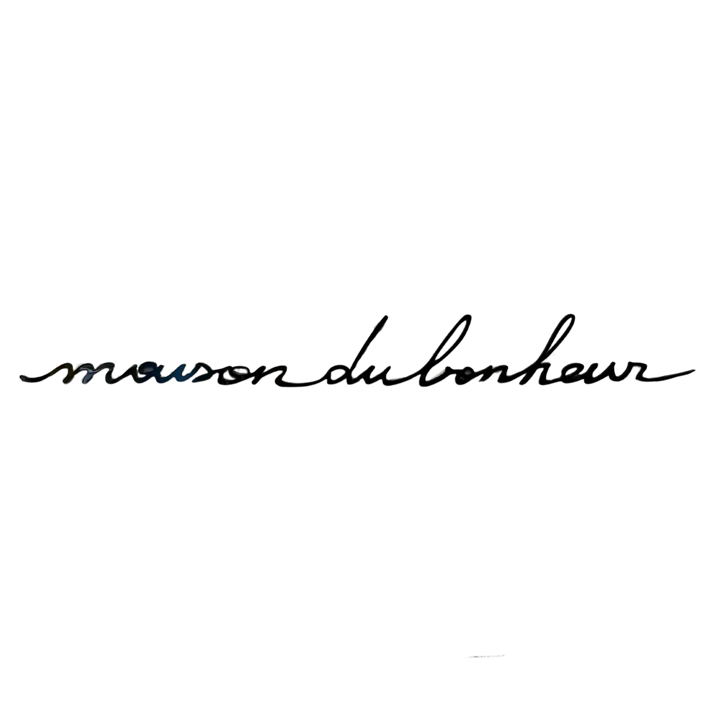 Phrase murale "Maison du bonheur" en plexiglas recyclé, décoration murale design par Atelier Suspendu