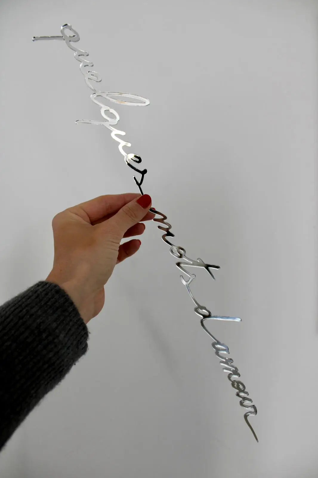 Phrase murale "Quelques mots d'amour" finition argentée