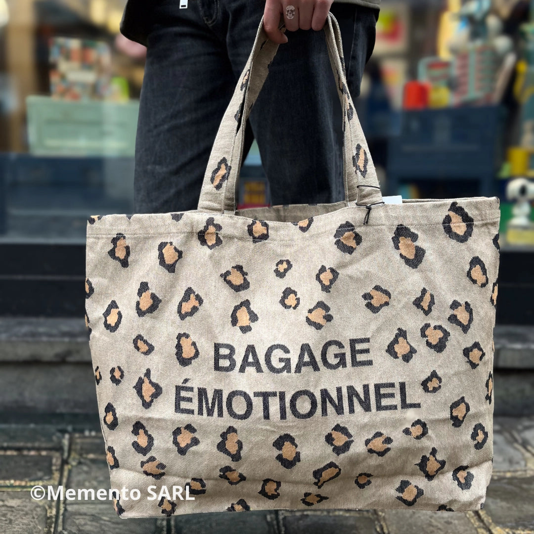 Tote bag léopard "Bagage émotionnel" Félicie Aussi