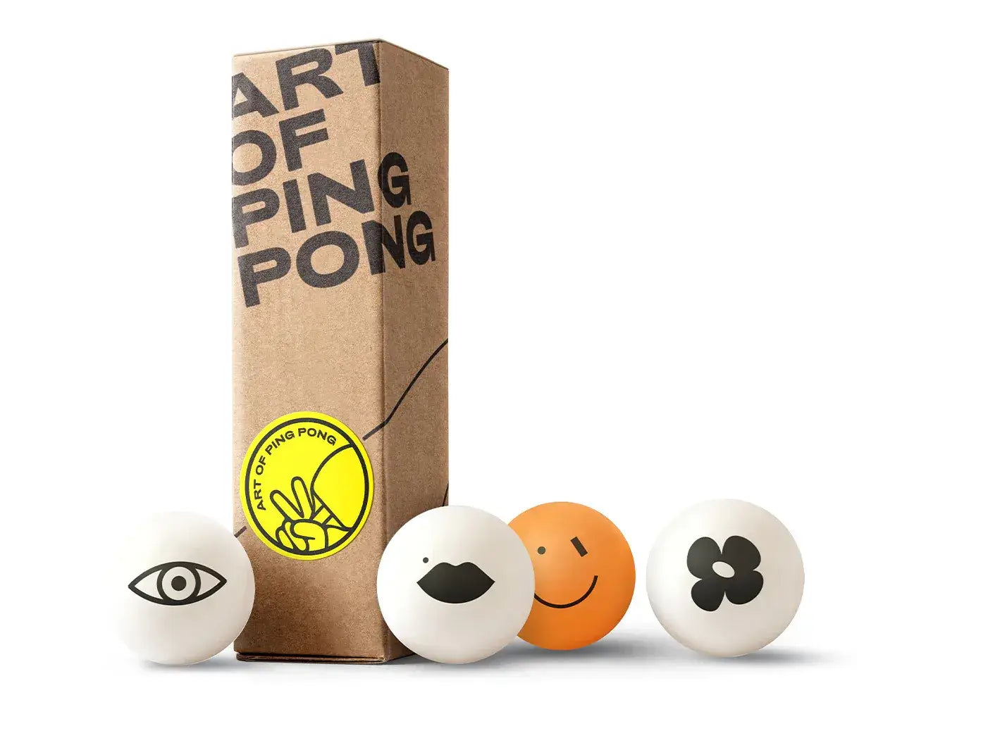Set de 4 balles de ping-pong Mixed Up aux motifs graphiques par Art of Ping Pong