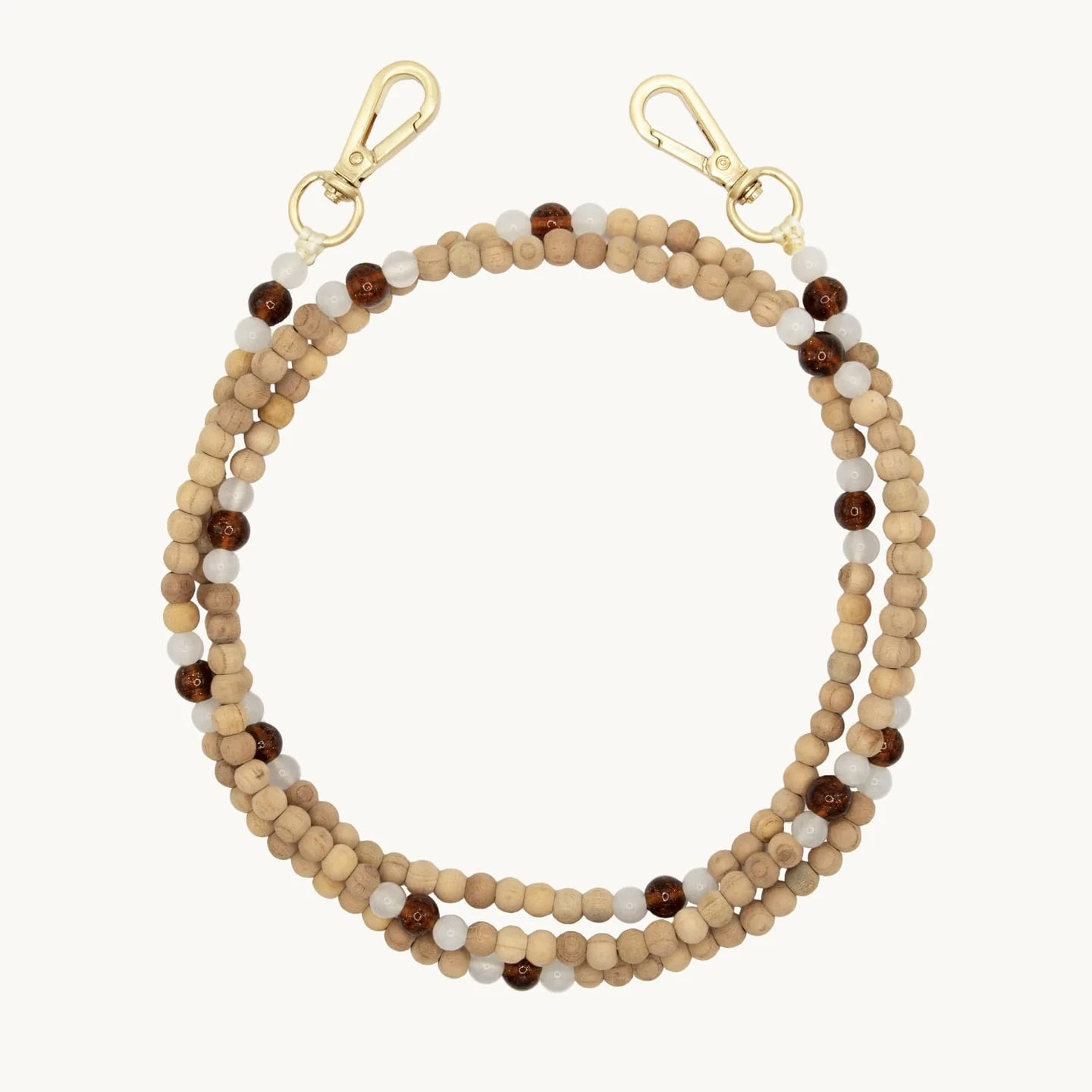 Arielle Blanc et Marron Sparkle - Chaîne Bandoulière pour Coque - Louvini