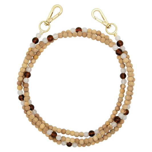 Arielle Blanc et Marron Sparkle - Chaîne Bandoulière pour Coque - Louvini