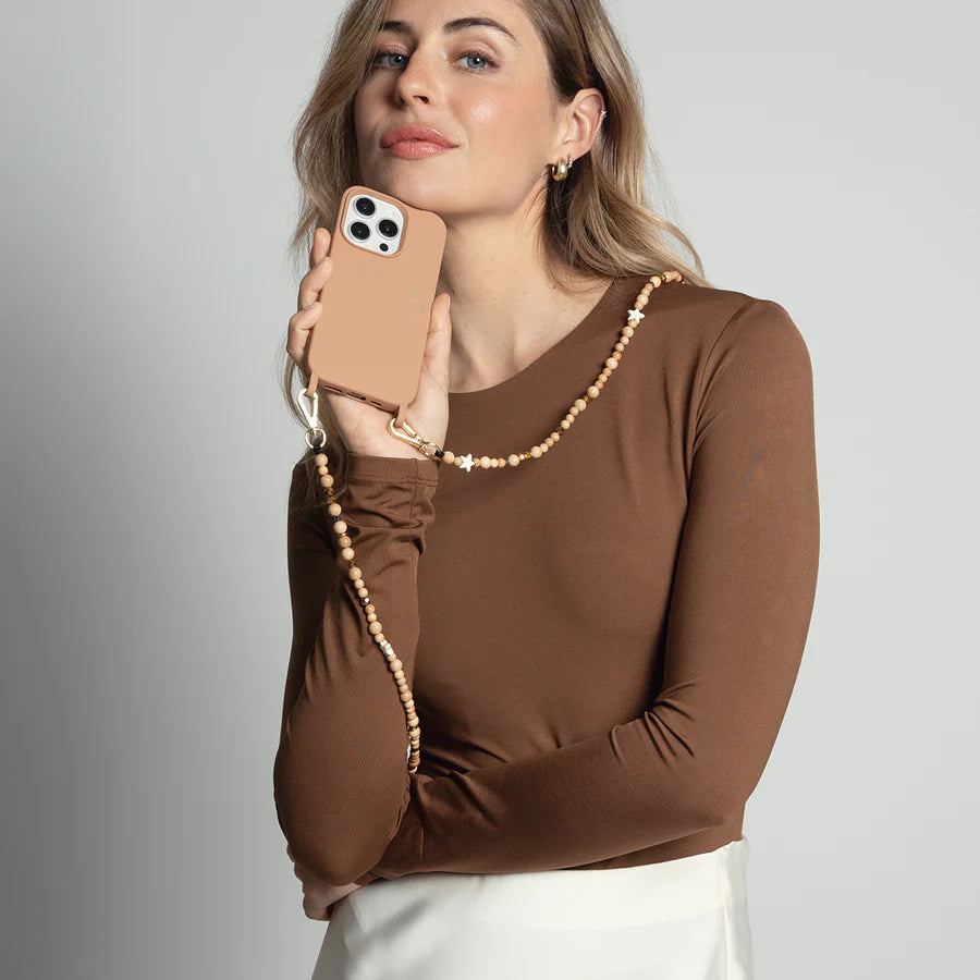 Arielle Étoile Beige - Chaîne Bandoulière pour Coque - Louvini