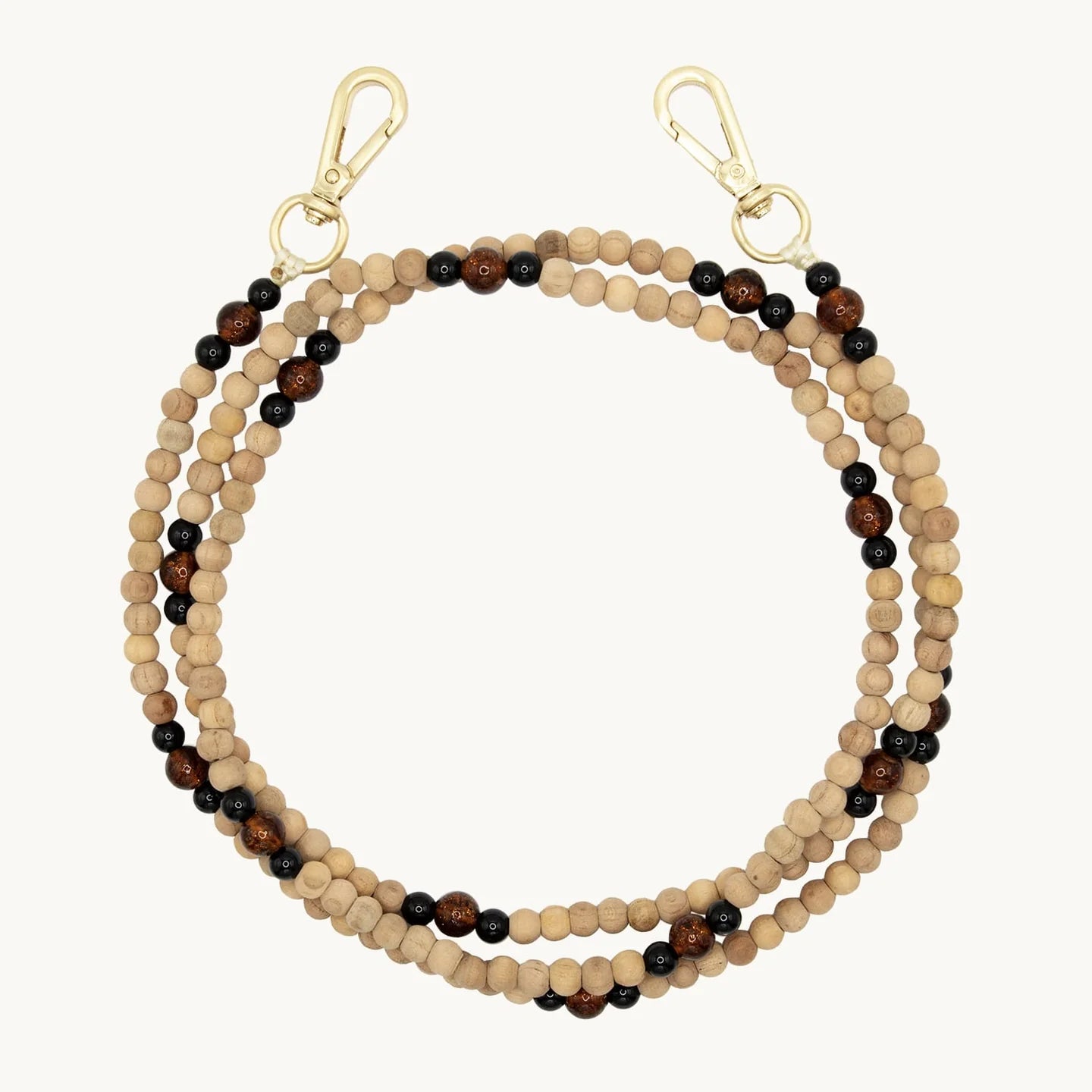 Arielle Noir et Marron Sparkle - Chaîne Bandoulière pour Coque - Louvini