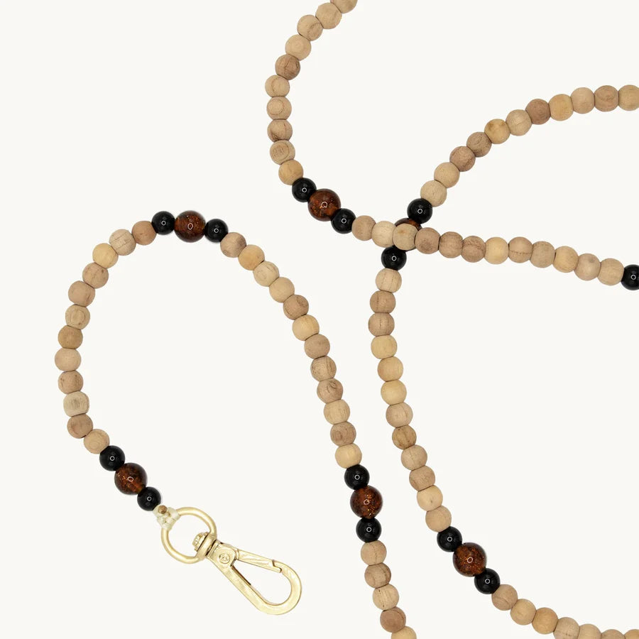 Arielle Noir et Marron Sparkle - Chaîne Bandoulière pour Coque - Louvini