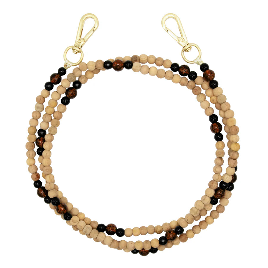 Arielle Noir et Marron Sparkle - Chaîne Bandoulière pour Coque - Louvini