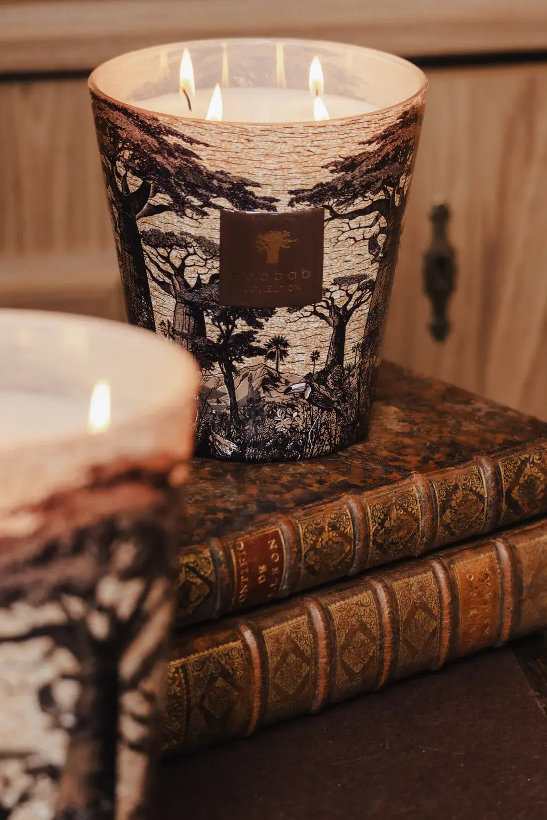 Bougie parfumée Baobab Mankono MAX 16 Signature allumée dans un intérieur
