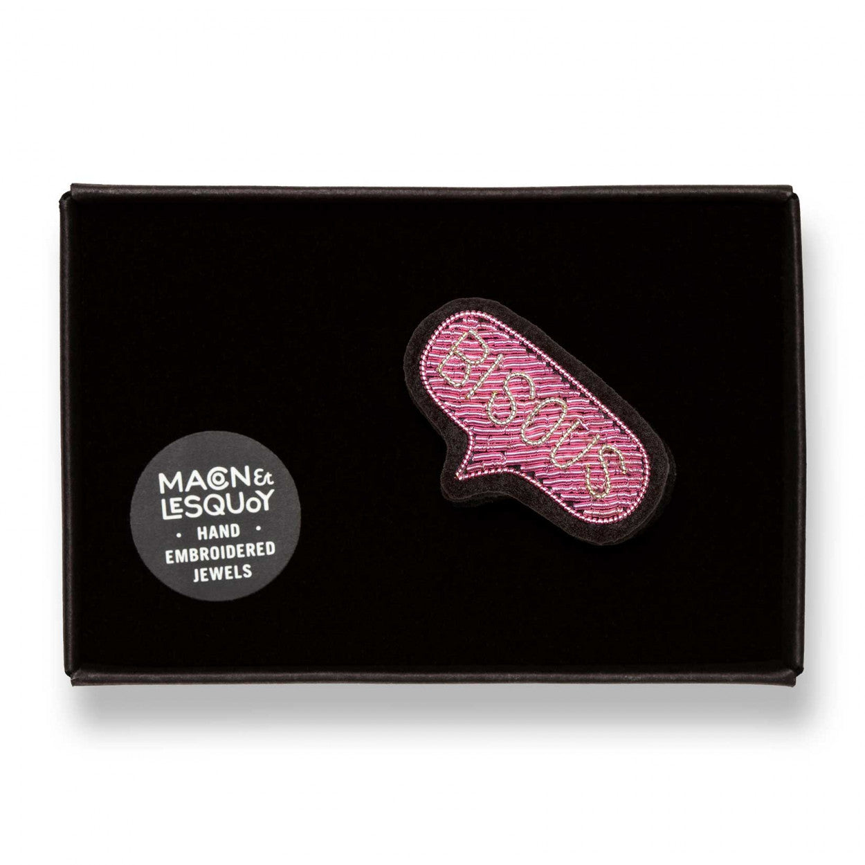 Bisous Rose - Broche Brodés Main - Macon&Lesquoy