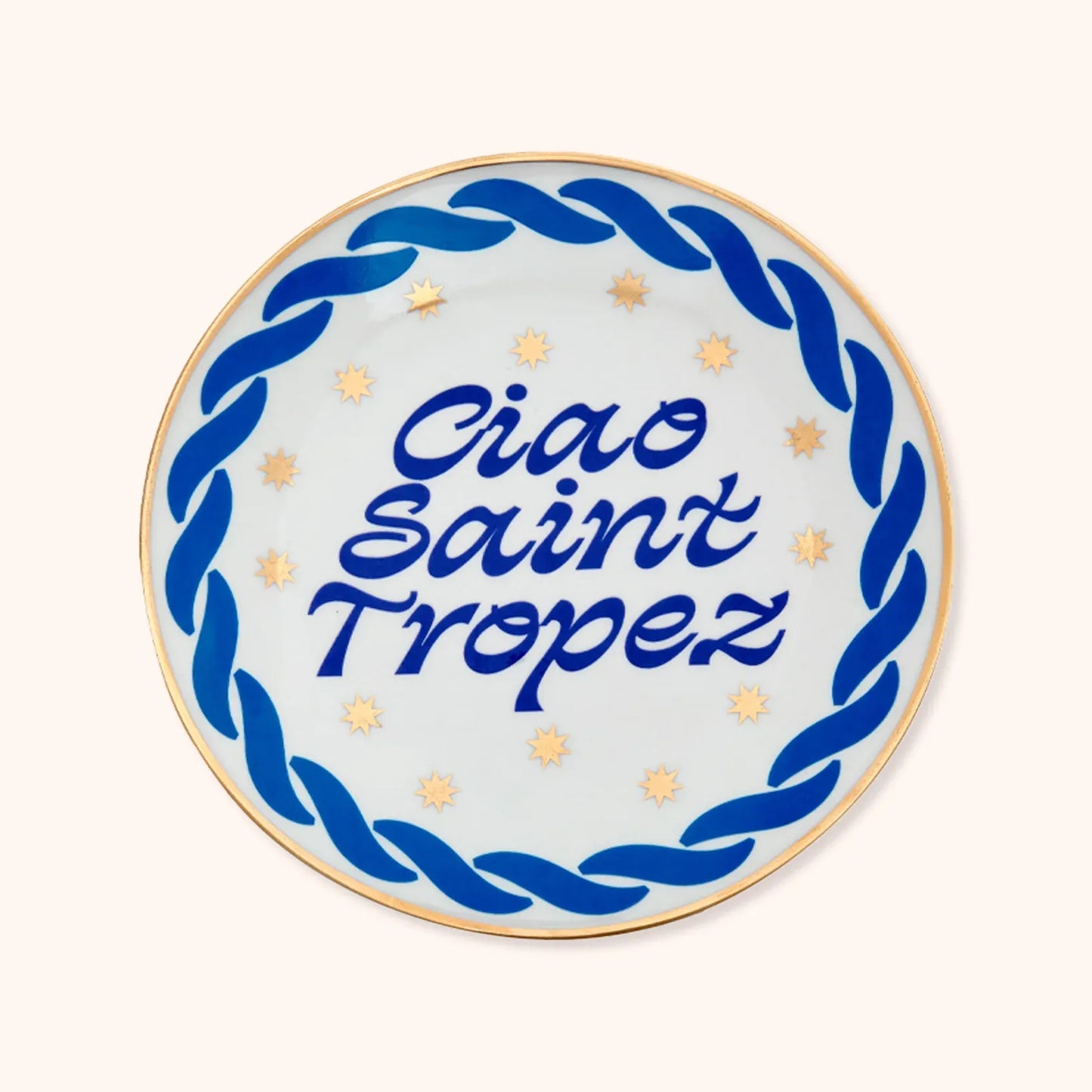 Assiette en porcelaine Ciao Saint Tropez de la collection Ciao Mondo par Bitossi Home