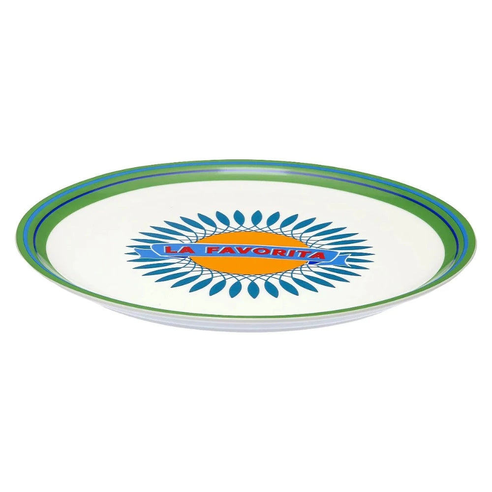 Assiette à pizza en porcelaine La Favorita illustrée par Sam Baron pour Bitossi Home