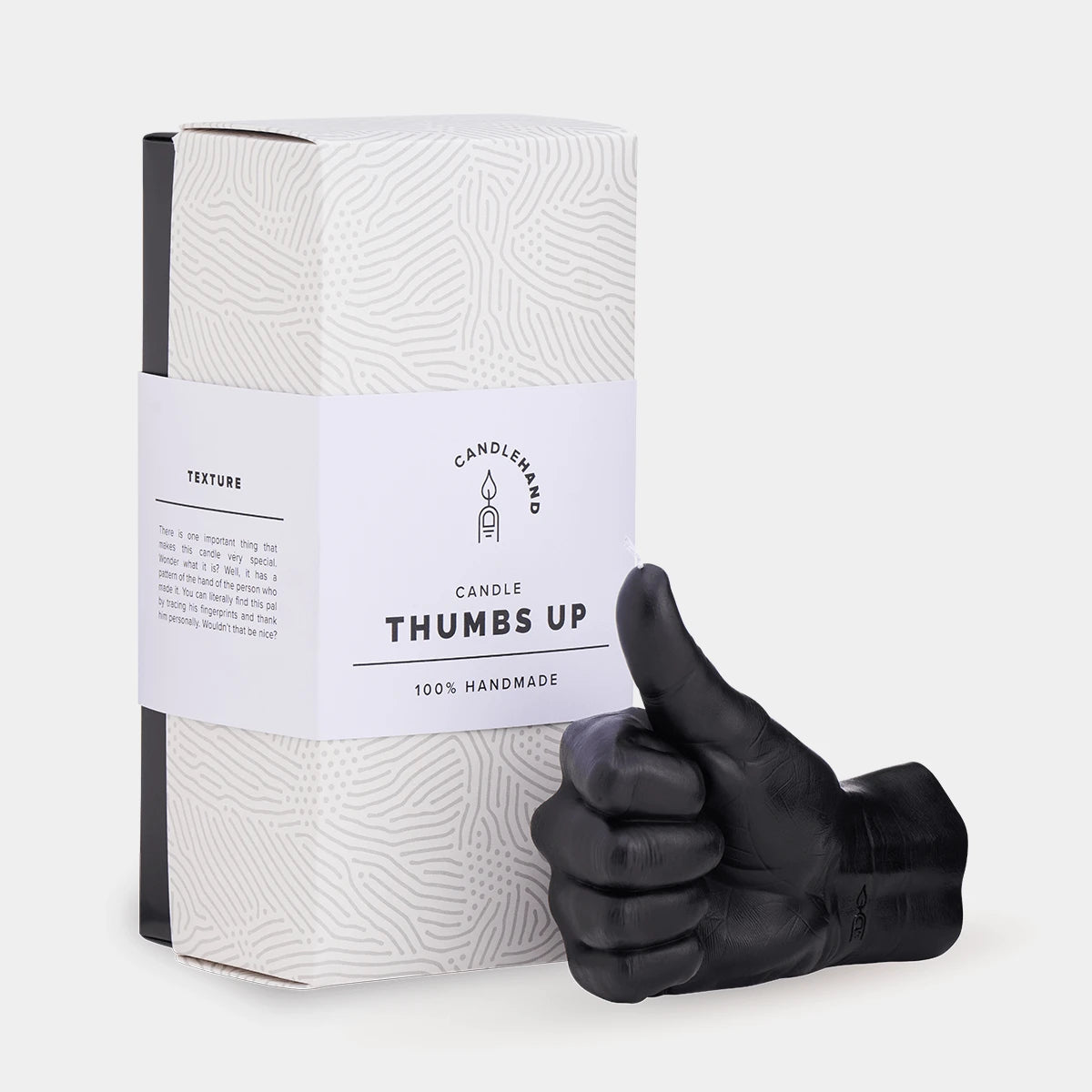 bougie en forme de main, Thumbs Up noir  - Candle Hand