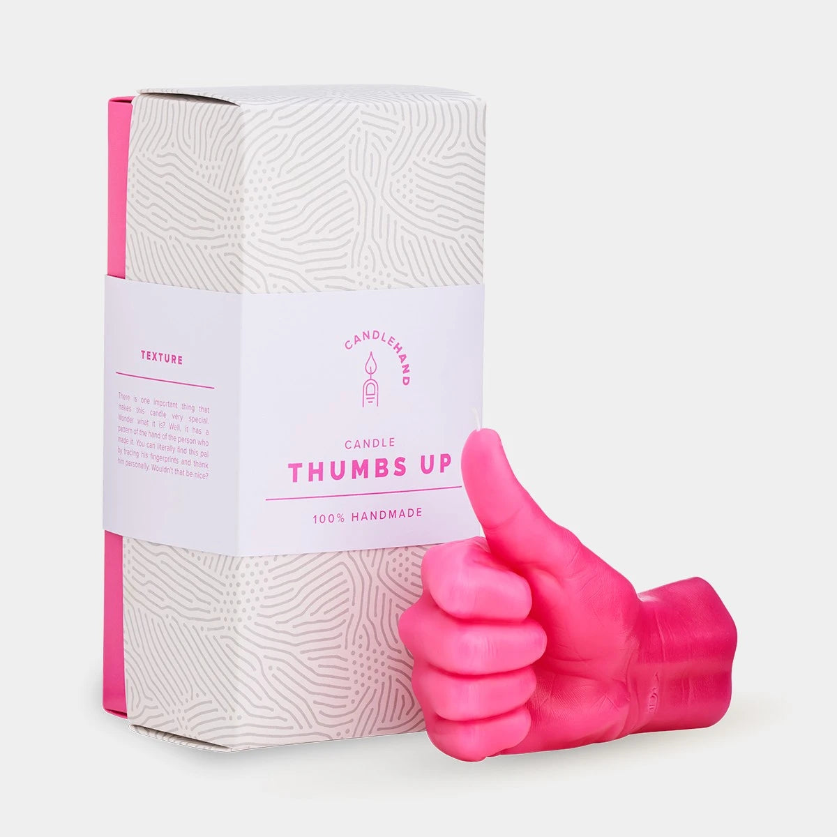 bougie en forme de main, Thumbs Up rose  - Candle Hand