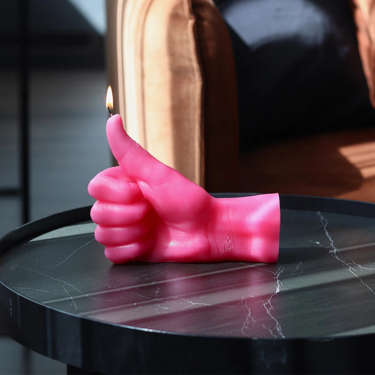bougie en forme de main, Thumbs Up rose  - Candle Hand