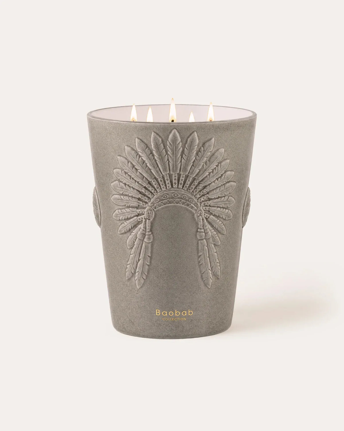 Bougie parfumée Crazy Horse Baobab Collection en céramique gris minéral, format Grande