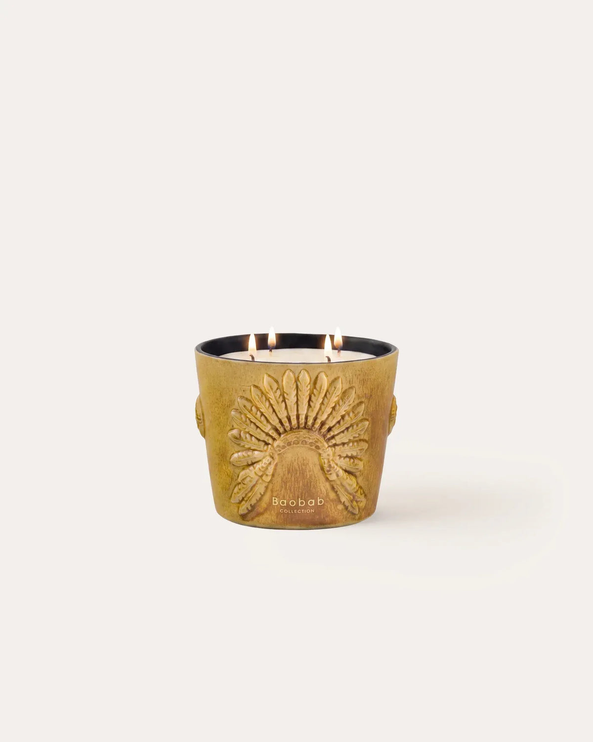 Bougie parfumée Geronimo Baobab Collection en céramique brun ocre, format Classique