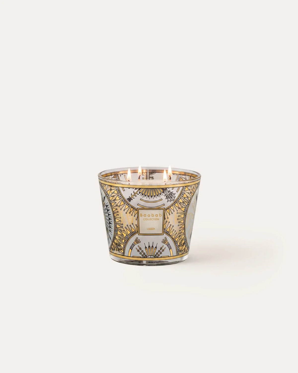 Bougie parfumée Likááh Baobab Collection format Classique MAX 10, décor sérigraphié noir et or