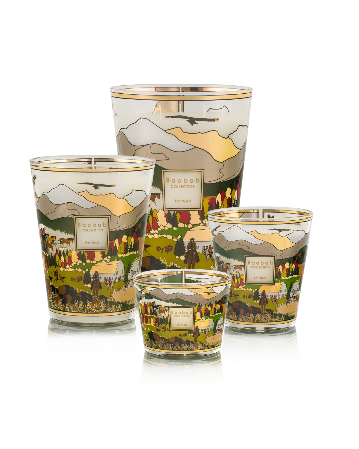 Collection de bougies parfumées Far West Baobab Collection en différents formats