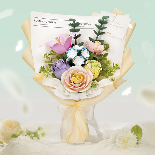 Bouquet de fleurs printanières en bois à construire soi-même par Rolife
