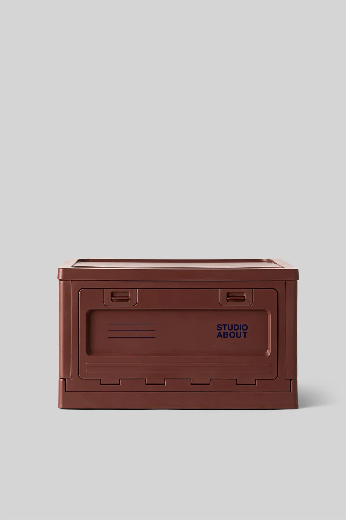 BOX Marron Large Studio About, boîte de rangement empilable vue de face