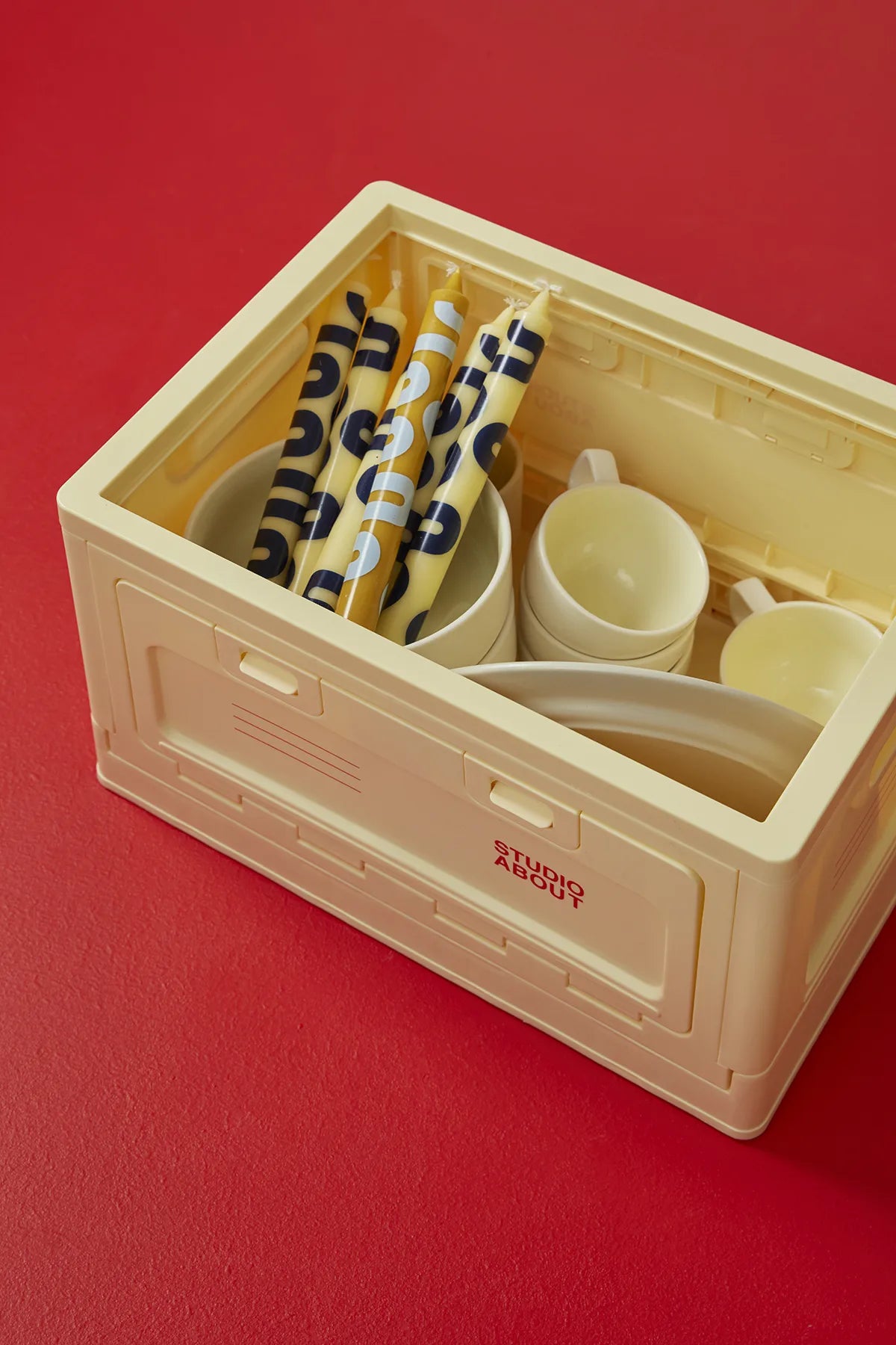 BOX Medium Jaune clair Studio About pour ranger vaisselle et objets