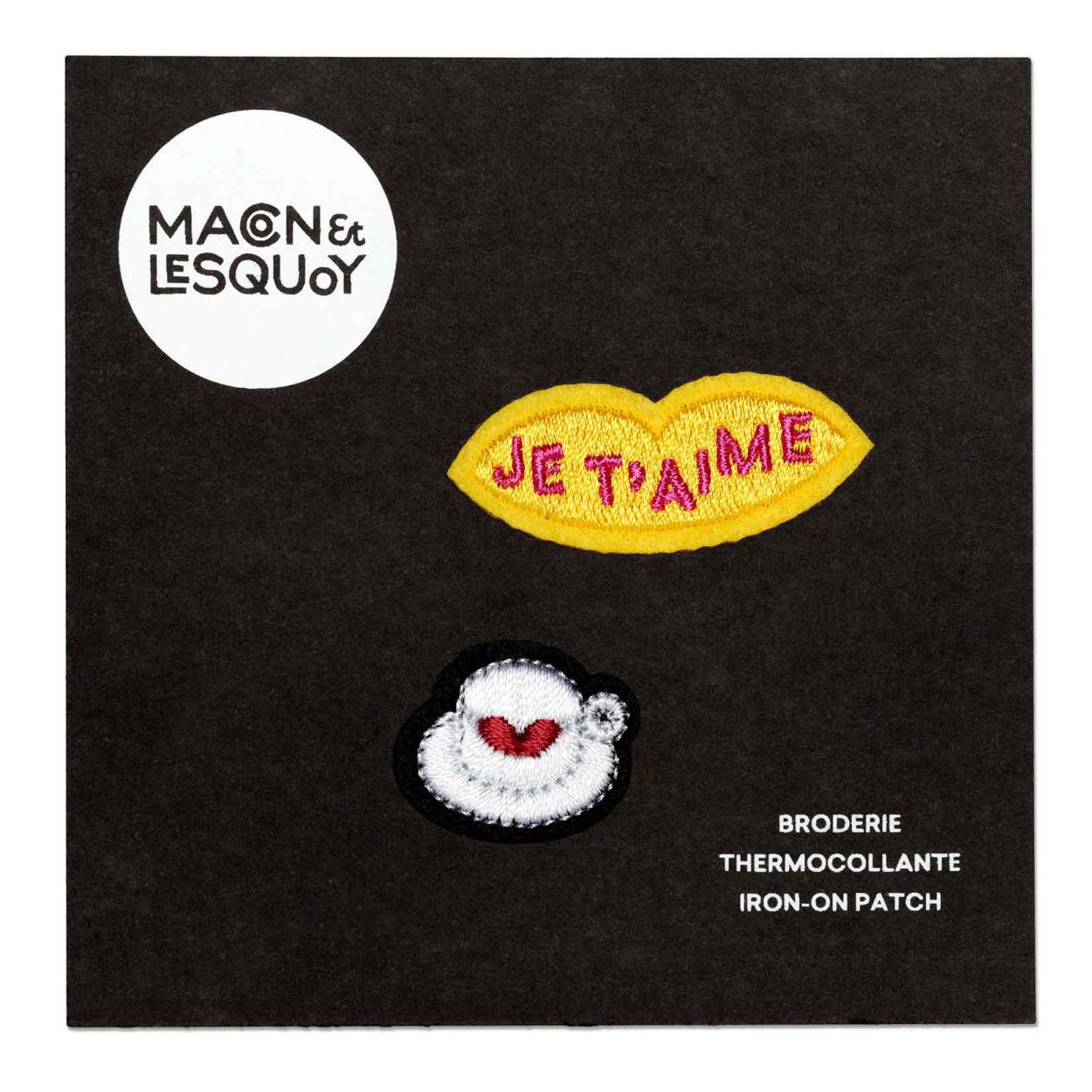 Café Je t'aime - Ecusson Brodés Main - Macon&Lesquoy